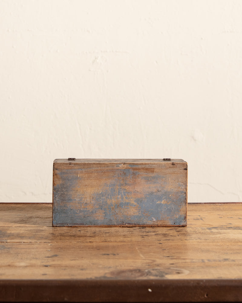 Folk Art Scallop Wood Box w/ Signature
