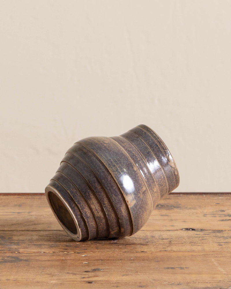 Tiered Studio Pottery Vase in Lilac Glaze - Lone Fox
