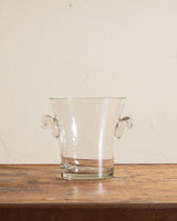 Tiffany & Co. Clear Glass Ice Bucket with Scroll Handles, 1990's - Lone Fox