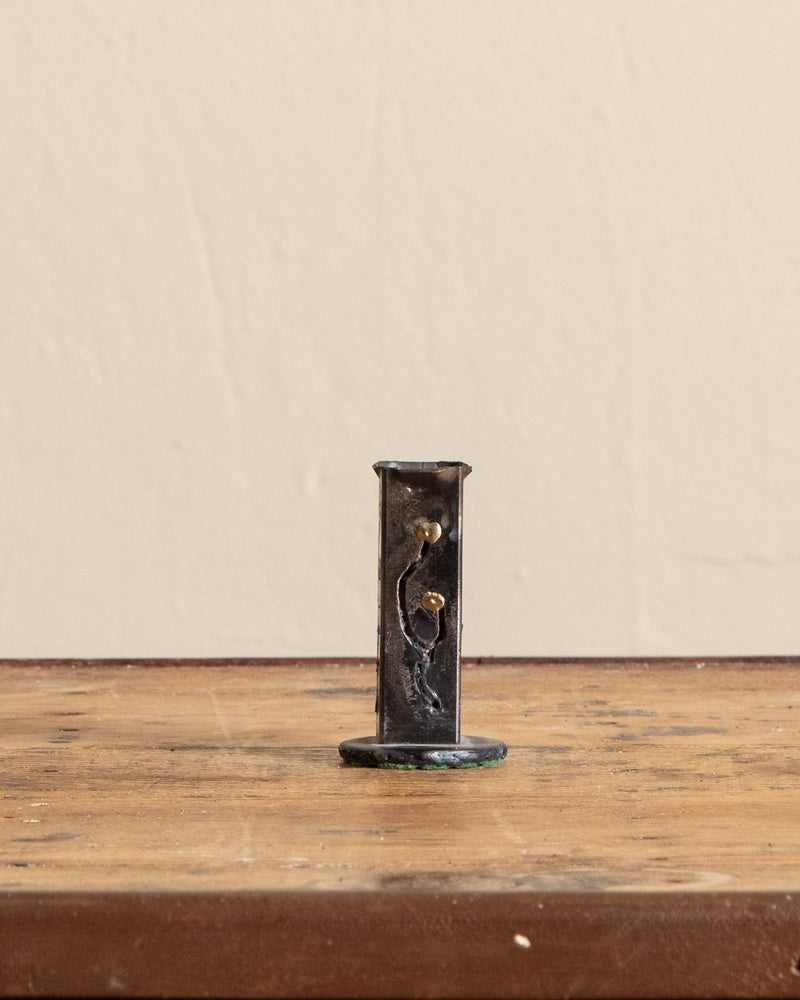 Torch Cut Brutalist Steel Match / Candle Holder - Lone Fox