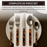 Tortoise Bistro Flatware (Set of 20) - Lone Fox