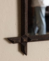Tramp Art Angled Cross Corner Mirror, 19th Century - Lone Fox