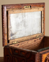 Tramp Art Box with Floral and Circle Motifs, United States, Early 20th Century - Lone Fox