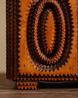 Tramp Art Box with Floral and Circle Motifs, United States, Early 20th Century - Lone Fox