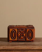 Tramp Art Box with Floral and Circle Motifs, United States, Early 20th Century - Lone Fox