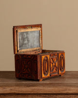 Tramp Art Box with Floral and Circle Motifs, United States, Early 20th Century - Lone Fox
