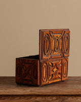 Tramp Art Box with Floral and Circle Motifs, United States, Early 20th Century - Lone Fox