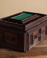Tramp Art Box with Green Felt, American, 1910's - Lone Fox