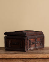 Tramp Art Box with Green Felt, American, 1910's - Lone Fox