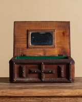 Tramp Art Box with Green Felt, American, 1910's - Lone Fox