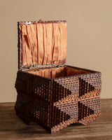 Tramp Art Box with Pin Cushion Top, United States, Early 20th Century - Lone Fox