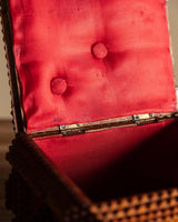 Tramp Art Box with Red Fabric Lining, United States, Early 20th Century - Lone Fox