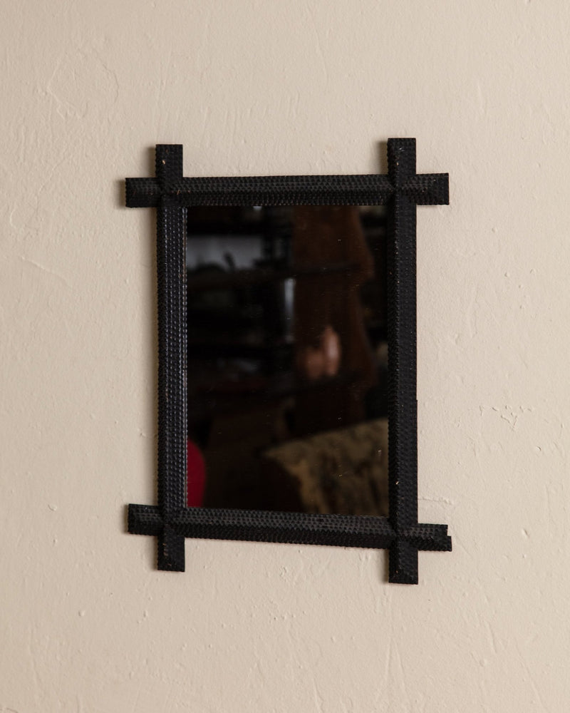 Tramp Art Cross Cornered Mirror, 19th Century - Lone Fox