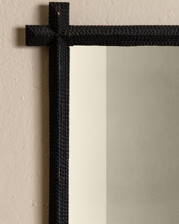 Tramp Art Cross Cornered Mirror, 19th Century - Lone Fox