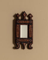 Tramp Art Crown Crest Easel Mirror, Central Europe, 19th Century - Lone Fox