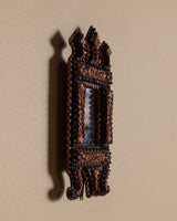 Tramp Art Crown Crest Easel Mirror, Central Europe, 19th Century - Lone Fox