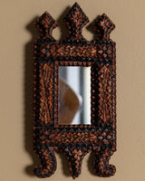 Tramp Art Crown Crest Easel Mirror, Central Europe, 19th Century - Lone Fox