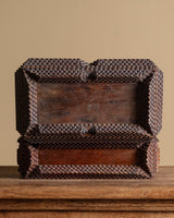 Tramp Art Dark Wood Rectangular Box, American, Early 20th Century - Lone Fox