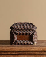 Tramp Art Dark Wood Rectangular Box, American, Early 20th Century - Lone Fox