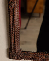 Tramp Art Diamond Inlay Mirror, 19th Century - Lone Fox
