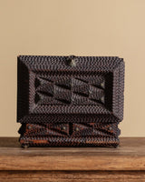 Tramp Art Footed Box with Brass Lion Head & Star Detailing, American, 1900's - Lone Fox