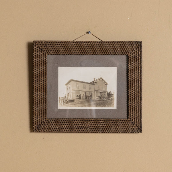 Tramp Art Frame with Original Antique Photograph, American, 19th