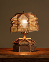 Tramp Art Geometric Stacked Popsicle Stick Table Lamp, America, 1970s - Lone Fox