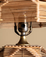 Tramp Art Geometric Stacked Popsicle Stick Table Lamp, America, 1970s - Lone Fox