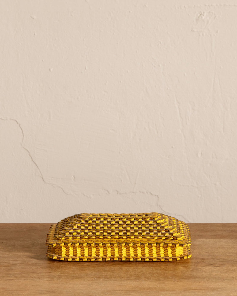 Tramp Art Gum Wrapper Jewelry Box / Tissue Holder - Lone Fox
