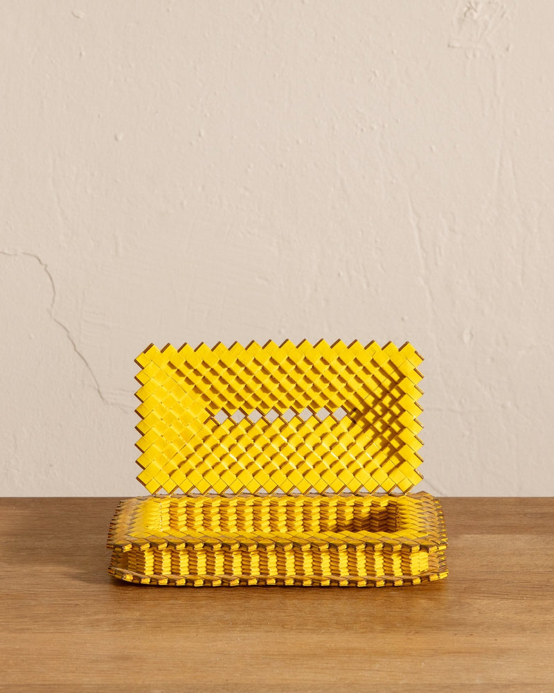 Tramp Art Gum Wrapper Jewelry Box / Tissue Holder - Lone Fox