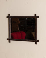 Tramp Art Horizontal Cross Corner Mirror, 19th Century - Lone Fox