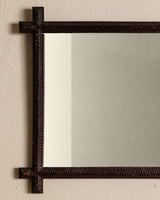 Tramp Art Horizontal Cross Corner Mirror, 19th Century - Lone Fox