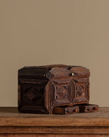 Tramp Art Jewelry Box w/ 2 Drawers, Late 19th Century - Lone Fox