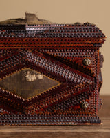Tramp Art Jewelry Box with Brass Detailing, American, 1910's - Lone Fox