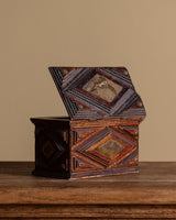 Tramp Art Jewelry Box with Brass Detailing, American, 1910's - Lone Fox