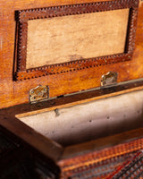 Tramp Art Jewelry Box with Brass Detailing, American, 1910's - Lone Fox