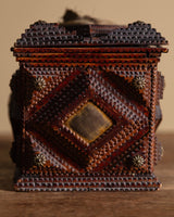 Tramp Art Jewelry Box with Brass Detailing, American, 1910's - Lone Fox