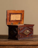 Tramp Art Jewelry Box with Brass Detailing, American, 1910's - Lone Fox