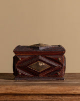 Tramp Art Jewelry Box with Brass Detailing, American, 1910's - Lone Fox