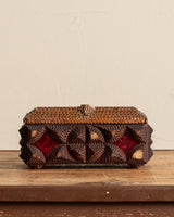 Tramp Art Lidded Velvet Box, 19th Century - Lone Fox
