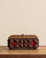 Tramp Art Lidded Velvet Box, 19th Century - Lone Fox