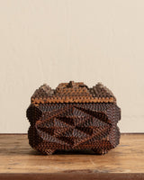 Tramp Art Lidded Velvet Box, 19th Century - Lone Fox