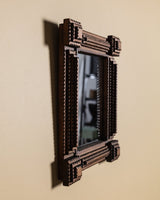 Tramp Art Mirror with Dimensional Carved Corners, Mid 20th Century - Lone Fox