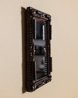 Tramp Art Mirror with Ebonized Accents, Early 20th Century - Lone Fox