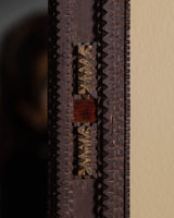 Tramp Art Mirror with Pediment Top, 19th Century - Lone Fox