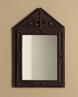 Tramp Art Mirror with Pediment Top, 19th Century - Lone Fox