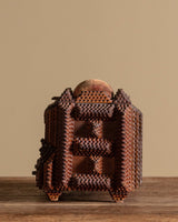 Tramp Art Mirrored Box with Velvet Cushion, American, Early 20th Century - Lone Fox