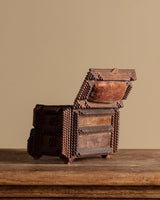 Tramp Art Mirrored Box with Velvet Cushion, American, Early 20th Century - Lone Fox