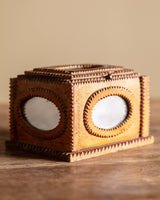 Tramp Art Mirrored Trinket Box, American, Early 20th Century - Lone Fox