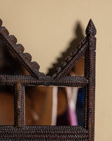 Tramp Art Pointed Gable Mirror with Panels, 19th Century - Lone Fox